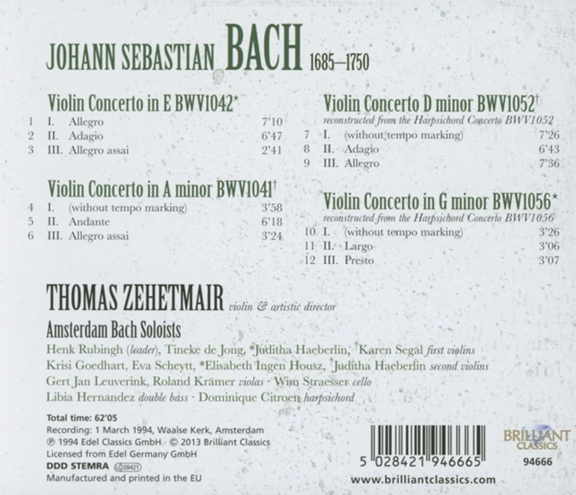 BACH: Violin Concertos - slide-1
