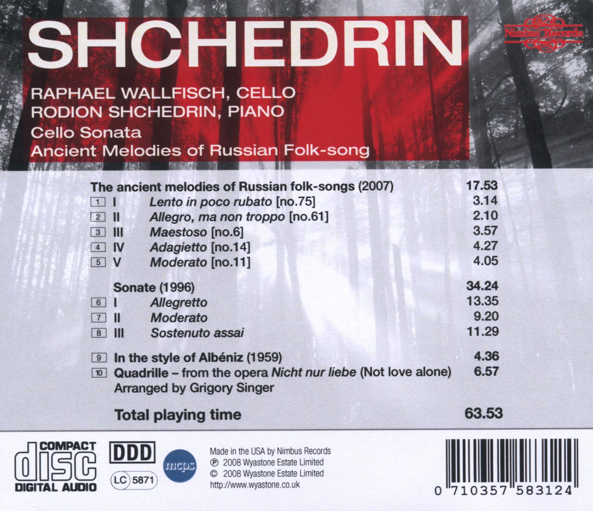 SHCHEDRIN: Cello Sonata - Ancient Melodies Of Russian Folk-song - slide-1