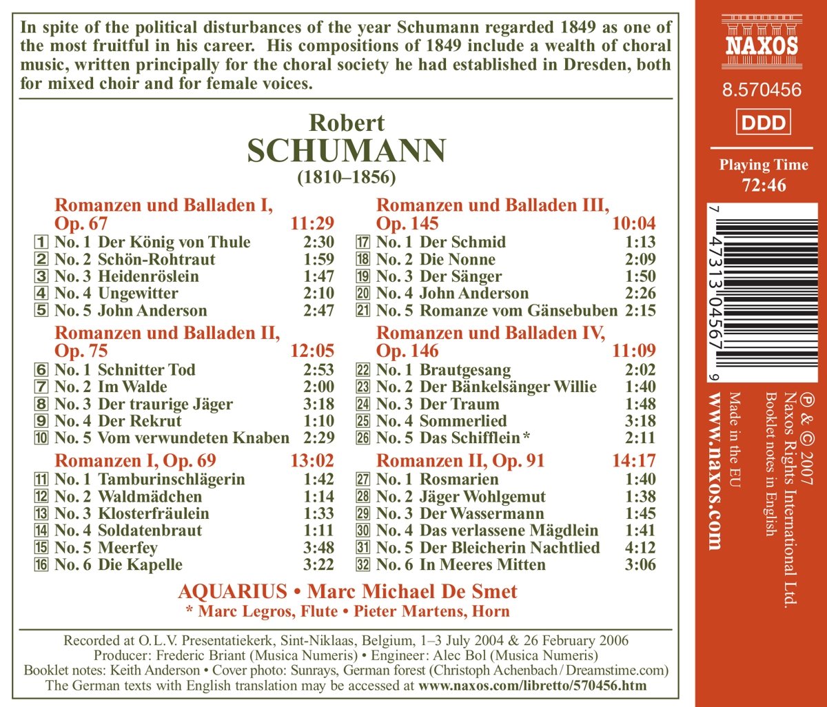 SCHUMANN: Romances and ballads - slide-1