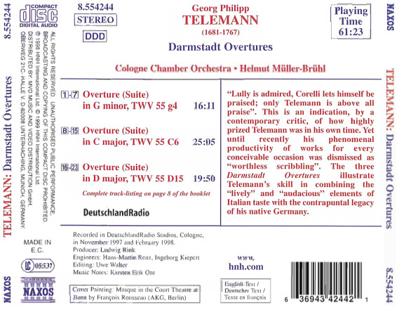 TELEMANN: Darmstadt Overtures - slide-1