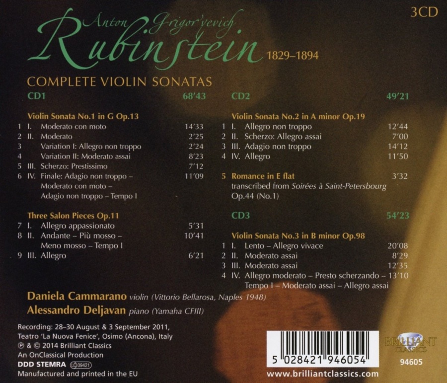 Rubinstein: Complete Violin Sonatas - slide-1