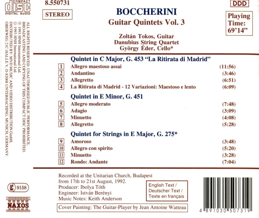 Boccherini: Guitar Quintets, Vol. 3 - slide-1