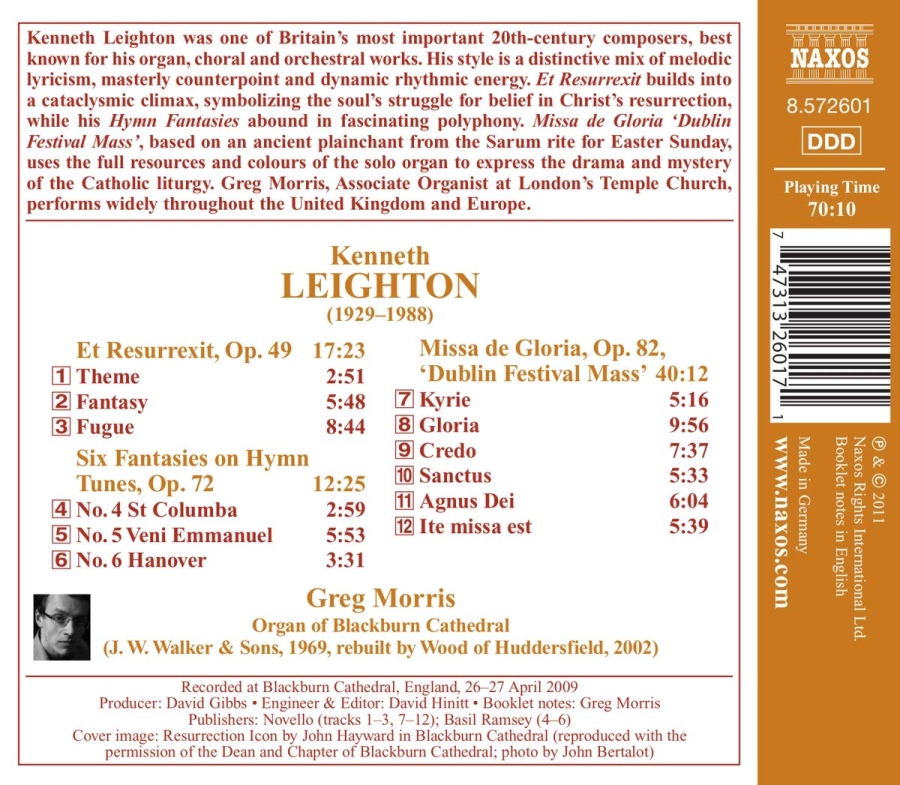 Leighton: Missa de Gloria, Et Resurrexit, Hymn Fantasies - slide-1