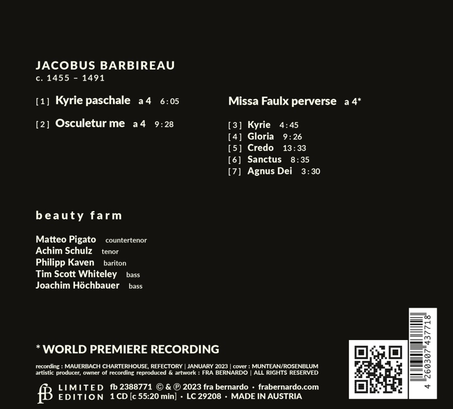 Barbireau: Mass & Motets - slide-1