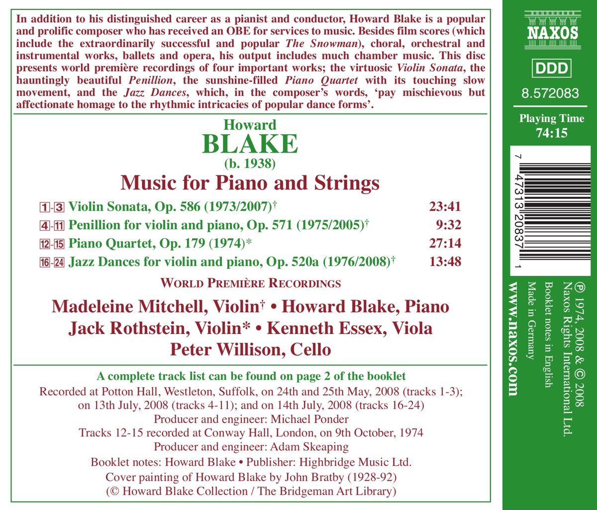 BLAKE: Music for piano & strings - slide-1