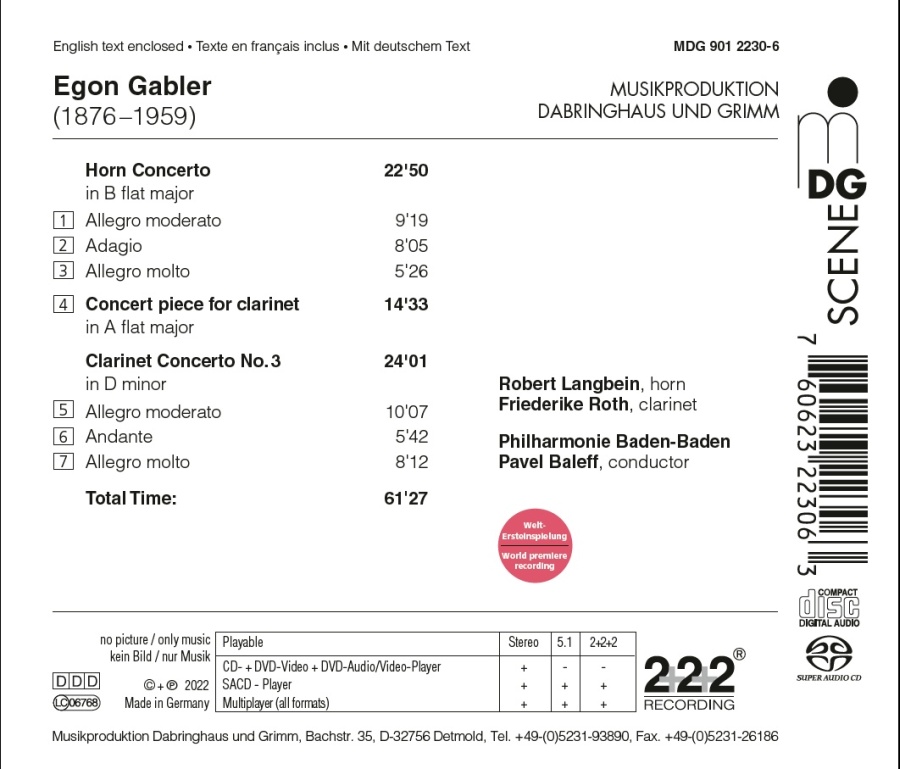 Gabler: Clarinet Concerto No. 3; Horn Concerto; Concert piece for clarinet - slide-1