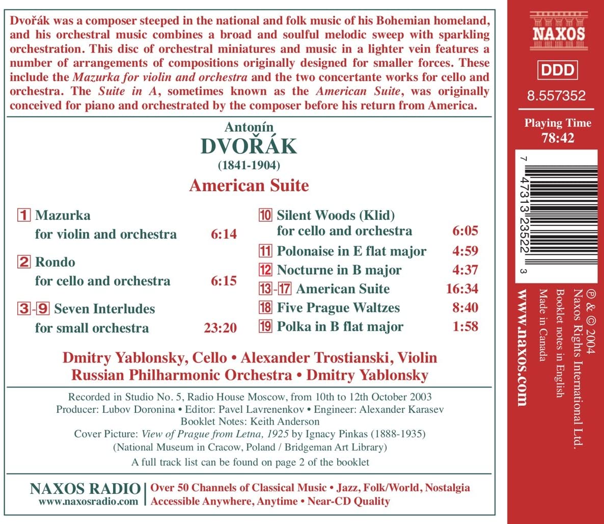 DVORAK: American Suite; Silent Woods; Prague Waltzes - slide-1
