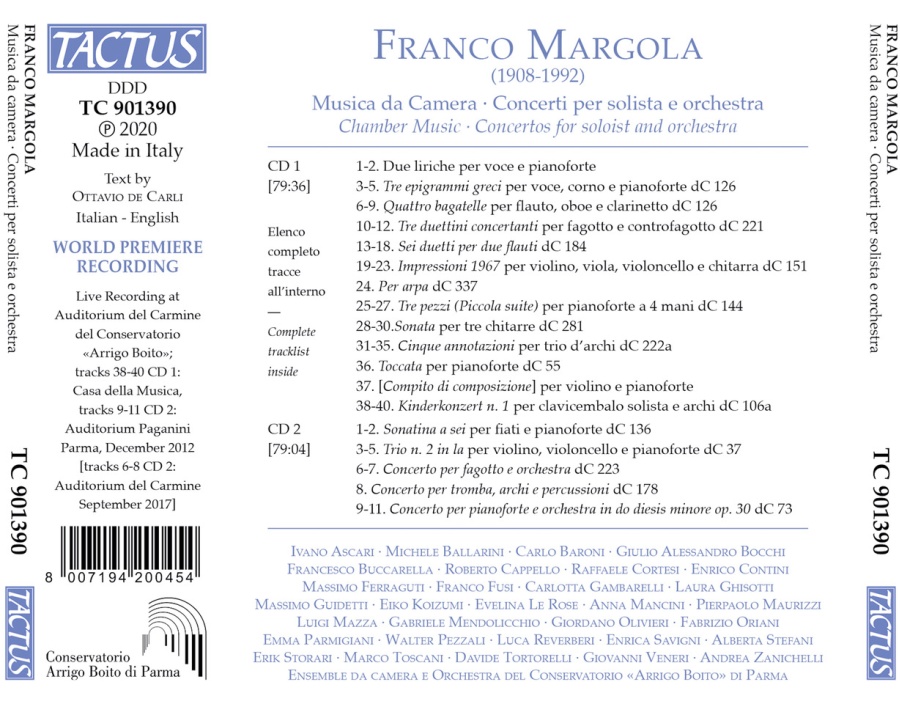 Margola: Musica da camera; Concerti - slide-1