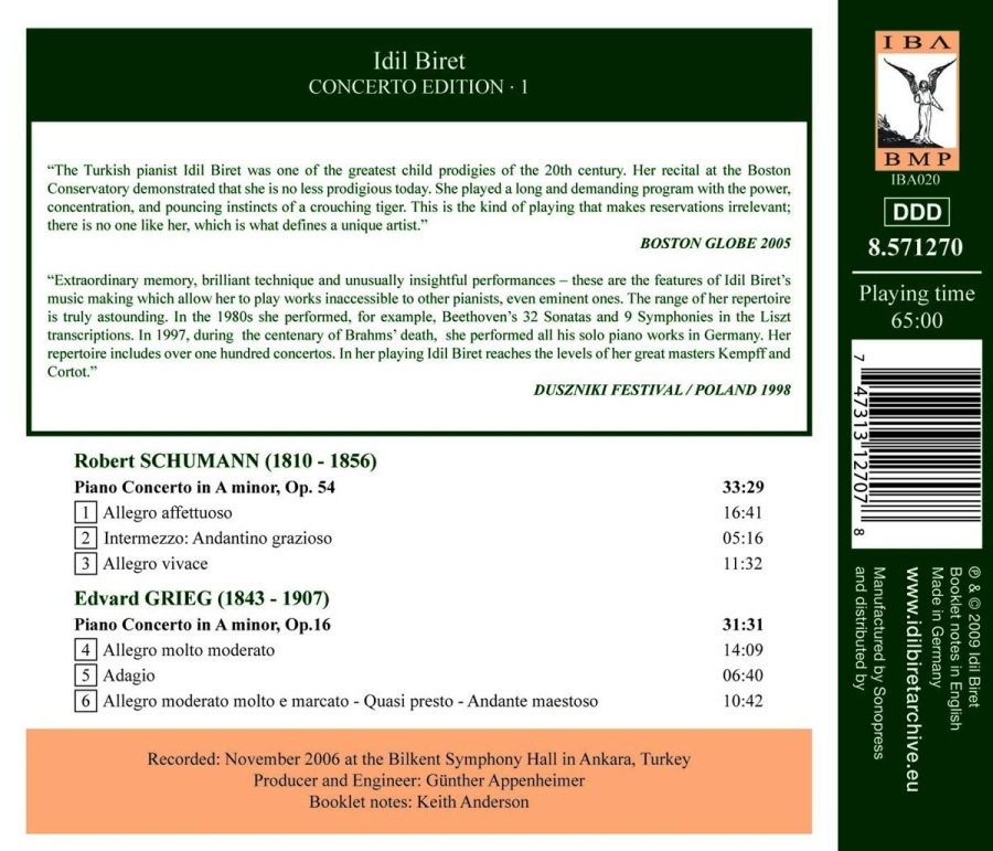 IDIL BIRET CONCERTO EDITION 1 - GRIEG, SCHUMANN: Piano Concertos - slide-1