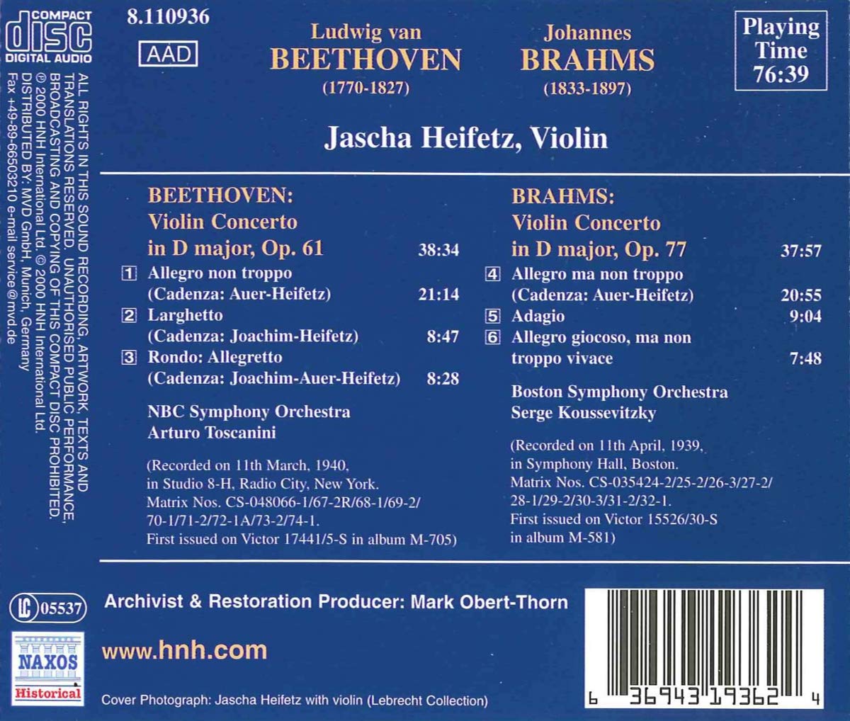 GREAT VIOLINISTS - HEIFETZ (1939-40) - slide-1