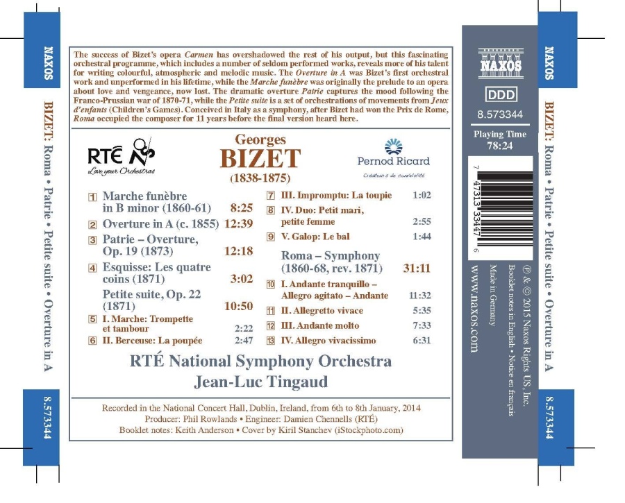 Bizet: Roma, Marche funèbre, Overture in A, Patrie, Petite suite - slide-1