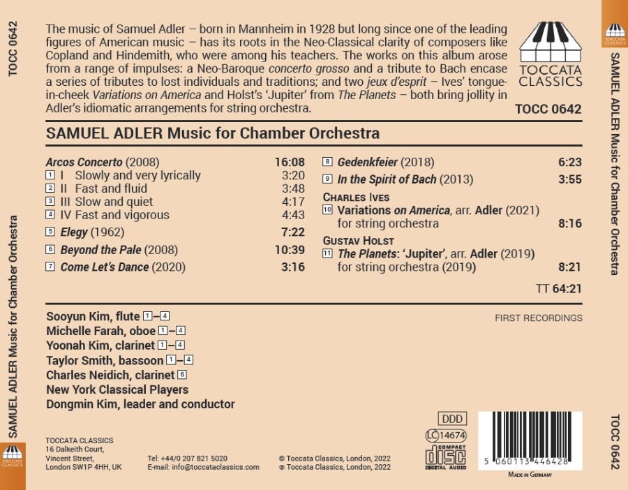 Adler: Music for Chamber Orchestra - slide-1