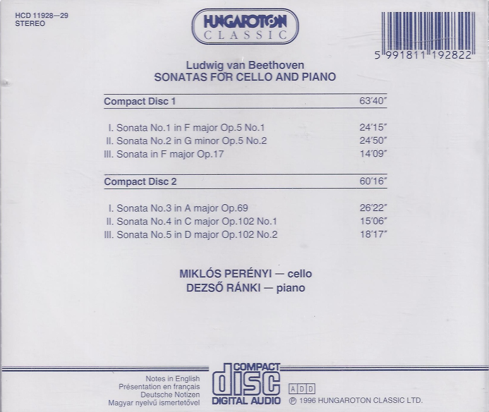 Beethoven: Sonatas for cello & piano - slide-1