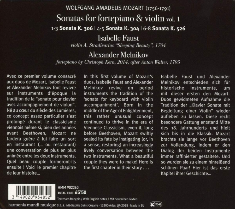 Mozart: Sonatas for fortepiano and violin vol. 1 - slide-1