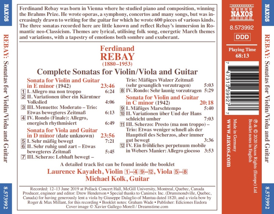 Rebay: Complete Sonatas for Violin / Viola and Guitar - slide-1