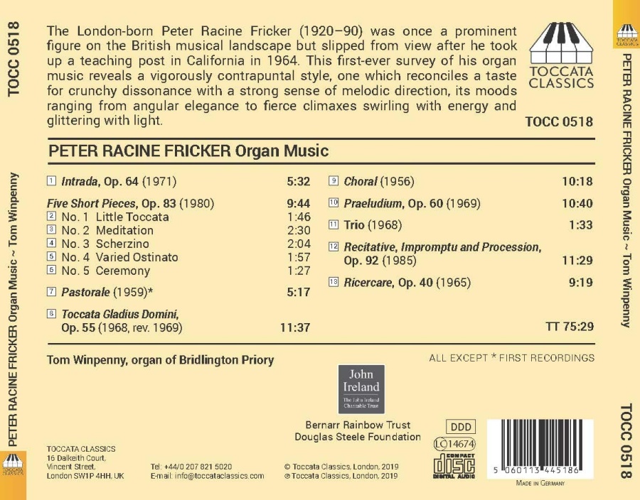 Fricker: Organ Music - slide-1