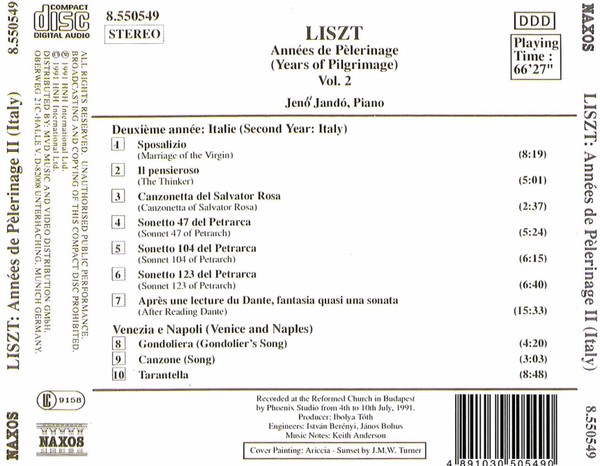LISZT: Years of Pilgrimage 1 - slide-1