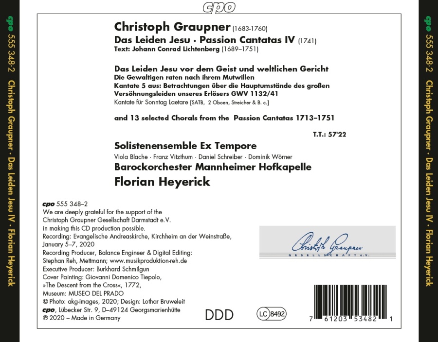 Graupner: Das Leiden Jesu - Passion Cantatas IV - slide-1