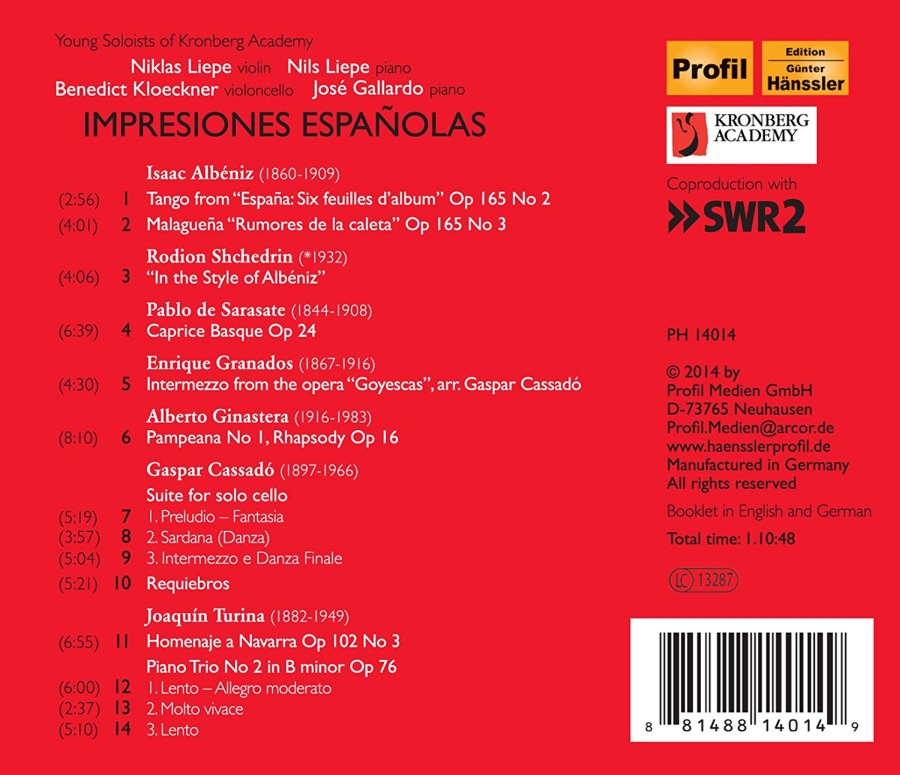 Impresiones españolas - Albéniz ,Shchedrin, Sarasate, Granados, Ginastera, Cassadó, Turina - slide-1