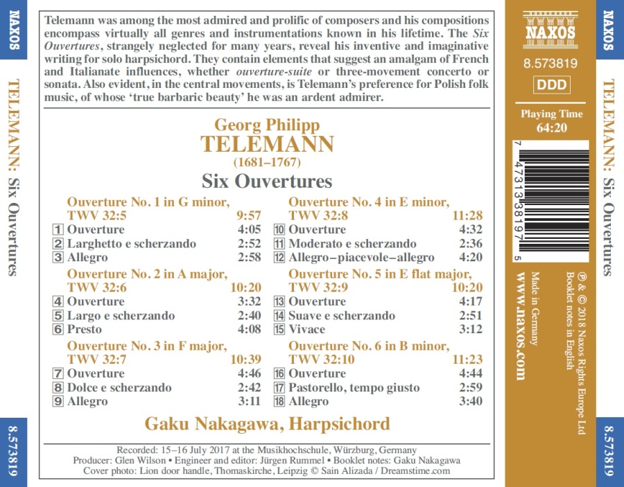 Telemann: Six Overtures for Harpsichord - slide-1