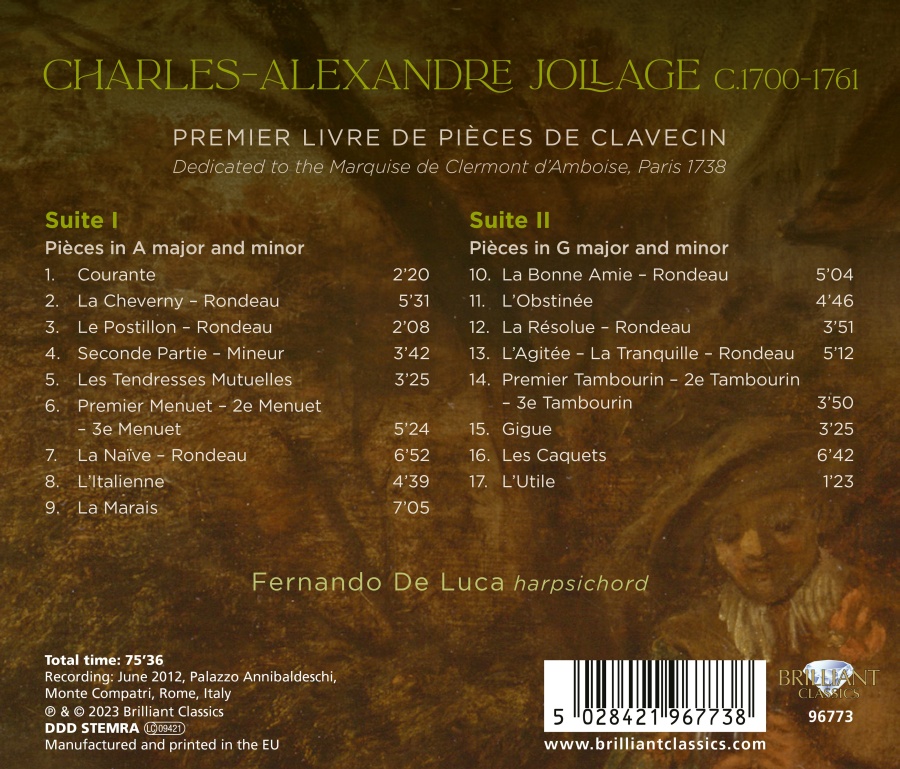 Jollage: Premier livre de Pièces de Clavecin - slide-1