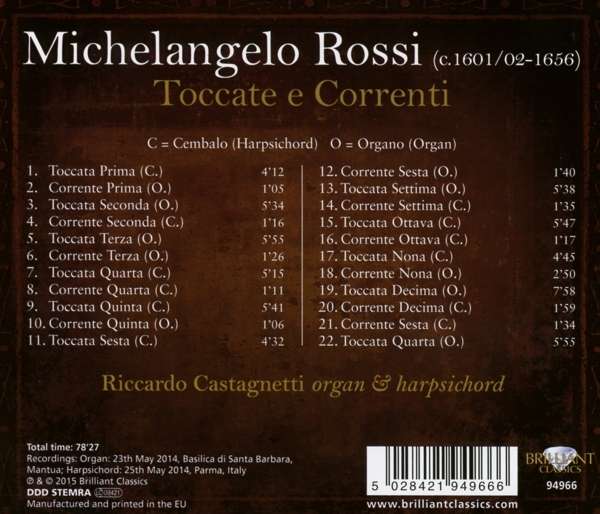Rossi: Music for Organ and Harpsichord - slide-1