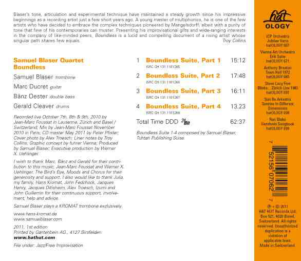 Samuel Blaser Quartet: Boundless - slide-1