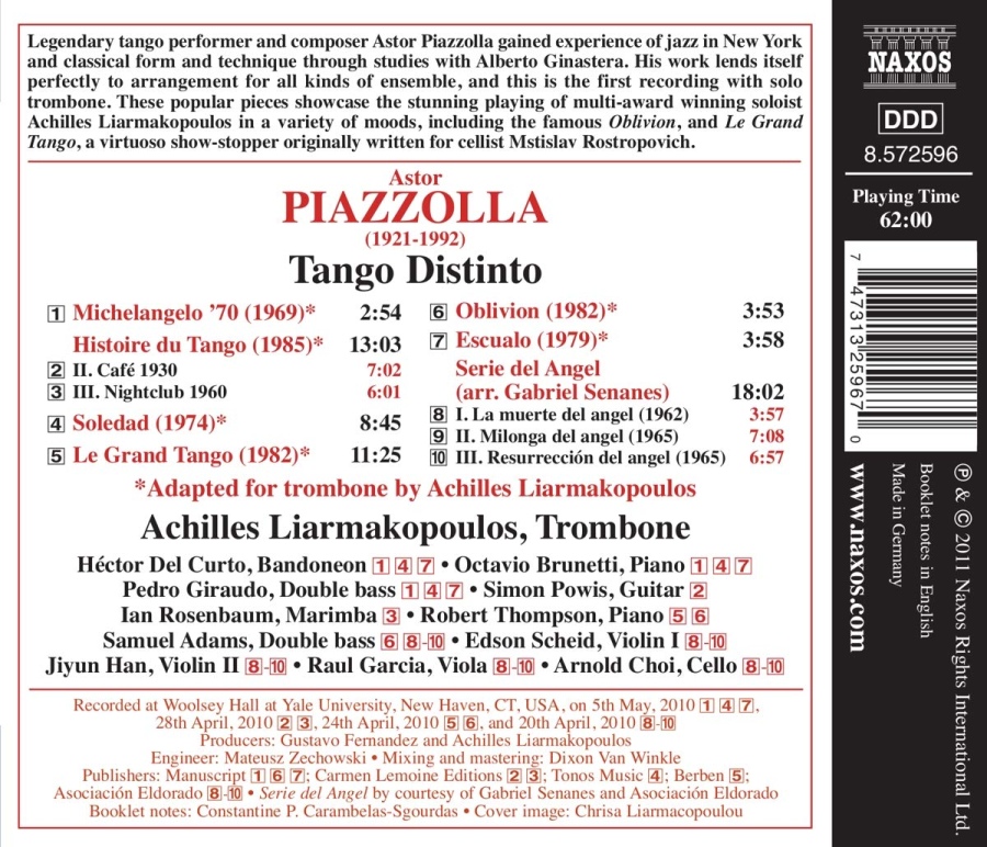 Piazzolla: Tango Distinto - muzyka na puzon solo z towarzyszeniem inncyh instrumentów - slide-1