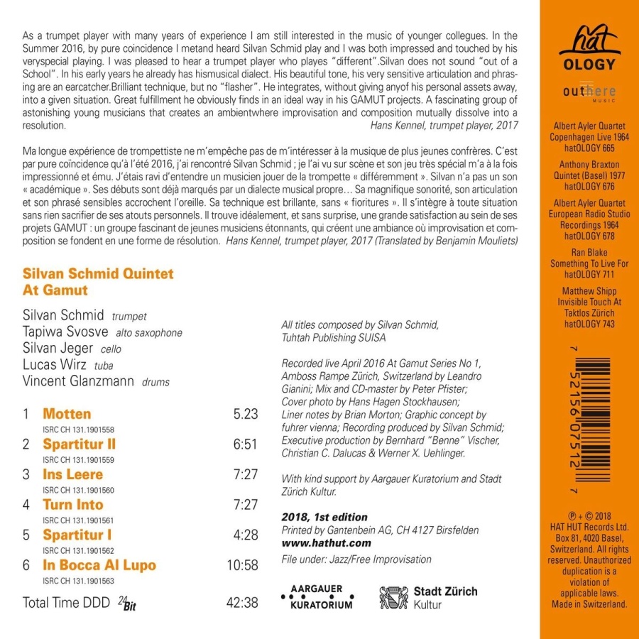 Silvan Schmid Quintet: At Gamut - slide-1