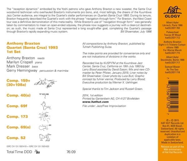 Anthony Braxton Quartet ‎– (Santa Cruz) 1993 1st Set - slide-1