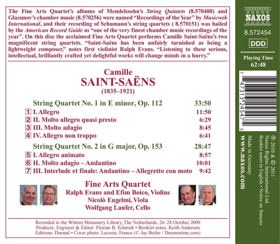 SAENS-SAENS: String Quartets Nos. 1 & 2 - slide-1